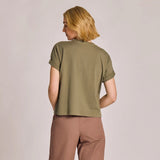 LIFE IS GOOD - WOMENS CRUSHER BOXY TEE | Champagne Moss Green