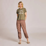 LIFE IS GOOD - WOMENS CRUSHER BOXY TEE | Champagne Moss Green