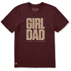 LIFE IS GOOD - MENS CRUSHER TEE | Girl Dad Deep Burgundy