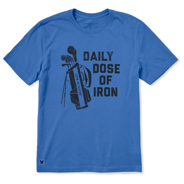 LIFE IS GOOD - MENS CRUSHER TEE | Daily Dose Golf Athletic Blue