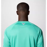 COLUMBIA - PFG TERMINAL TACKLE LONG SLEEVE SHIRT | Glaze Green Heather White Logo