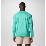 COLUMBIA - PFG TERMINAL TACKLE LONG SLEEVE SHIRT | Glaze Green Heather White Logo