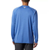 COLUMBIA - PFG TERMINAL TACKLE HEATHER LONG SLEEVE SHIRT | Vivid Blue Heather Bright Nectar Logo