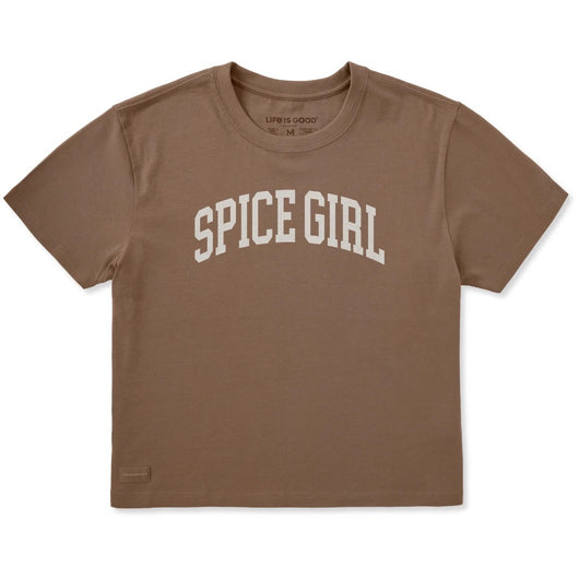 LIFE IS GOOD - WOMENS CRUSHER BOXY TEE | Mushroom Brown