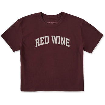 LIFE IS GOOD - WOMENS CRUSHER BOXY TEE |  Red Wine Deep Burgundy