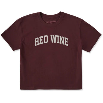 LIFE IS GOOD - WOMENS CRUSHER BOXY TEE | Red Wine Deep Burgundy