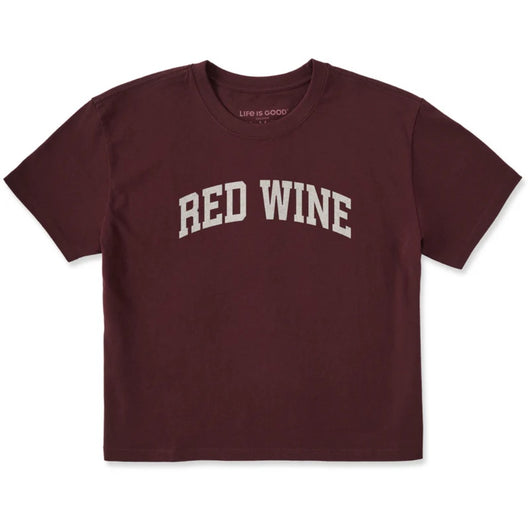 LIFE IS GOOD - WOMENS CRUSHER BOXY TEE | Red Wine Deep Burgundy