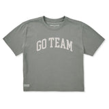 LIFE IS GOOD - WOMENS CRUSHER BOXY TEE | Go Team Iron Gray