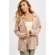 BLUIVY - SLOUCHY WAFFLE KNIT JACKET | LATTE