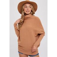 BLUIVY - SLOUCH NECK DOLMAN PULLOVER | TOAST