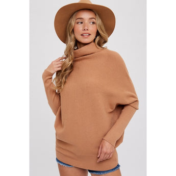 BLUIVY - SLOUCH NECK DOLMAN PULLOVER | TOAST