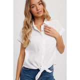 BLUIVY - ESSENTIAL BUTTON UP COTTON SHIRT | IVORY