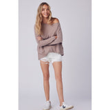 BLUIVY - FLOWY BOATNECK DOLMAN TUNIC | LATTE