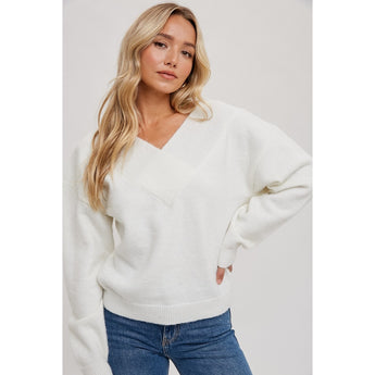 BLUIVY - V-NECK SWEATER PULLOVER | IVORY
