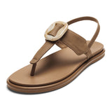 OLUKAI - LA'I T-BAR SANDAL (WOMENS) | TAN/TAN
