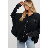 BLUIVY - SLOUCHY WAFFLE KNIT JACKET | BLACK