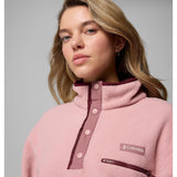 COLUMBIA - HELVETIA II CROPPED HALF SNAP FLEECE PULLOVER | Eraser Pink Fig Rich Wine