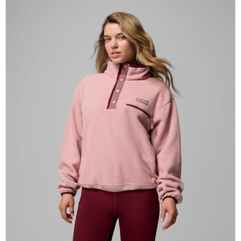 COLUMBIA - HELVETIA II CROPPED HALF SNAP FLEECE PULLOVER | Eraser Pink Fig Rich Wine