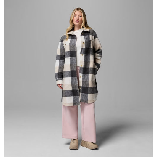 COLUMBIA - WILDEST VENTURE LONG FLEECE COAT | Dark Stone Extra Large Buffalo Check
