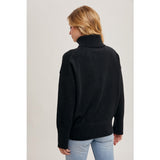 BLUIVY - TURTLE NECK KNIT SWEATER | BLACK