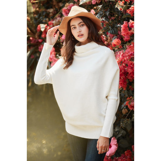 BLUIVY - SLOUCH NECK DOLMAN PULLOVER | CREAM