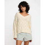 RVCA - HARMONY V NECK SWEATER | SAND
