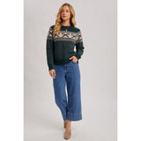 BLUIVY - FESTIVE HOLIDAY KNIT SWEATER | HUNTER GREEN