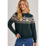 BLUIVY - FESTIVE HOLIDAY KNIT SWEATER | HUNTER GREEN