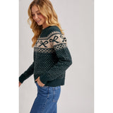 BLUIVY - FESTIVE HOLIDAY KNIT SWEATER | HUNTER GREEN