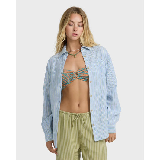 BILLABONG - WANDERER PRNTD L/S WOVEN TOP | Twilight Blue