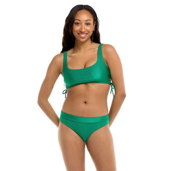 Rebecca Hi-Rise Capri Mermaid Tail Green - Honey Girl Waterwear