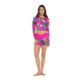 BODY GLOVE - TULUM LET IT BE CROP RASHGUARD | Bubblegum