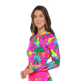 BODY GLOVE - TULUM LET IT BE CROP RASHGUARD | Bubblegum