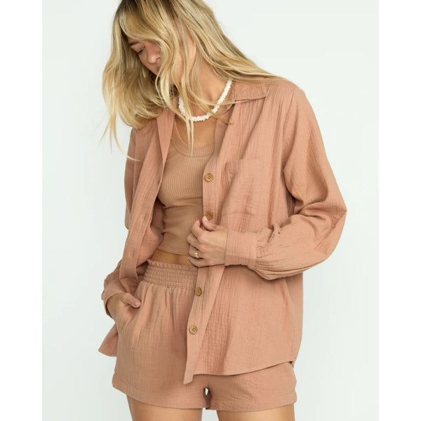 BILLABONG - SWEET SWELL LONG SLEEVE SHIRT | Rose Brown
