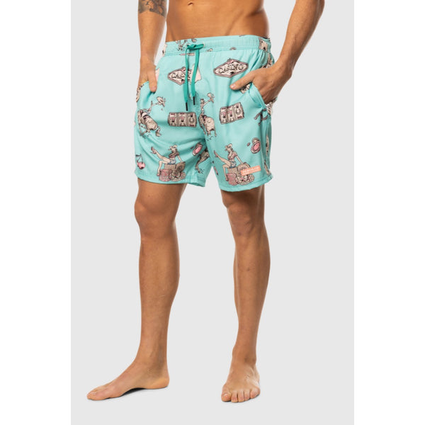 TEAMLTD - CLASSIC SWIM SHORTS | TEAL COWBOY CASINO