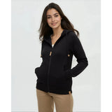 TENTREE - WOMENS ZIP ELM HOODIE | Meteorite Black