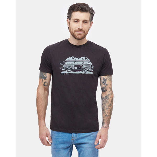 TENTREE - ROAD TRIP TEE | Grey Heather/Meteorite Black