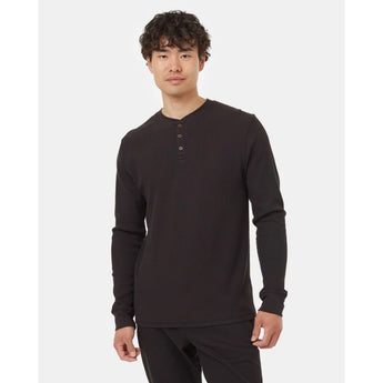 TENTREE - FREEMONT HENLEY LONGSLEEVE TEE | Meteorite Black