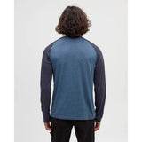 TENTREE - BAKER HENLEY LONGSLEEVE TEE | Midnight Blue Heather/Shadow Heather)