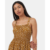 TENTREE - OVERLOOK DRESS | Golden Brown/Painterly Dot