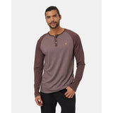 TENTREE - TREEBLEND CLASSIC HENLEY LONGSLEEVE | Elkwood Heather/Deep Mahogany Heather