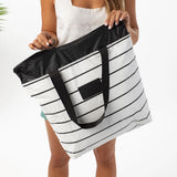 ALOHA COLLECTION - Pinstripe Day Tripper Bag | Black on White