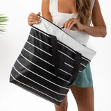 ALOHA COLLECTION - Pinstripe Day Tripper Bag | White on Black