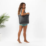 ALOHA COLLECTION - Pinstripe Day Tripper Bag | White on Black
