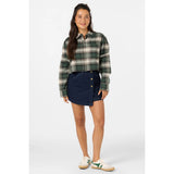 ONEILL - PIPPA FLANNEL CROP LS SHIRT | Hunter Green