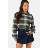 ONEILL - PIPPA FLANNEL CROP LS SHIRT | Hunter Green