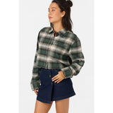 ONEILL - PIPPA FLANNEL CROP LS SHIRT | Hunter Green