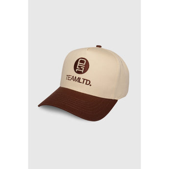 TEAMLTD - LOGO CURVED SNAPBACK | CREAM/BROWN