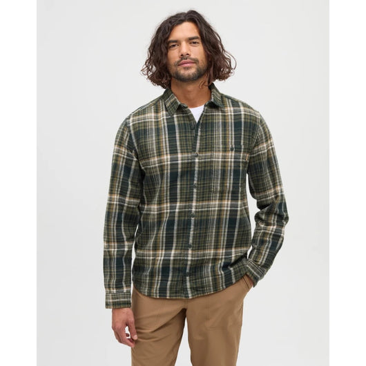 TENTREE - FOREST FLANNEL SHIRT | Dark Forest Green Storm Plaid)