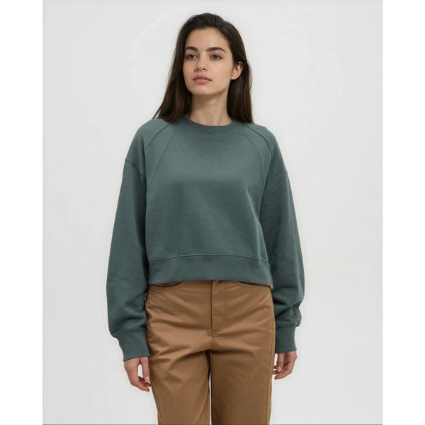 TENTREE -  BLUFFS CROPPED CREW | Pine Green